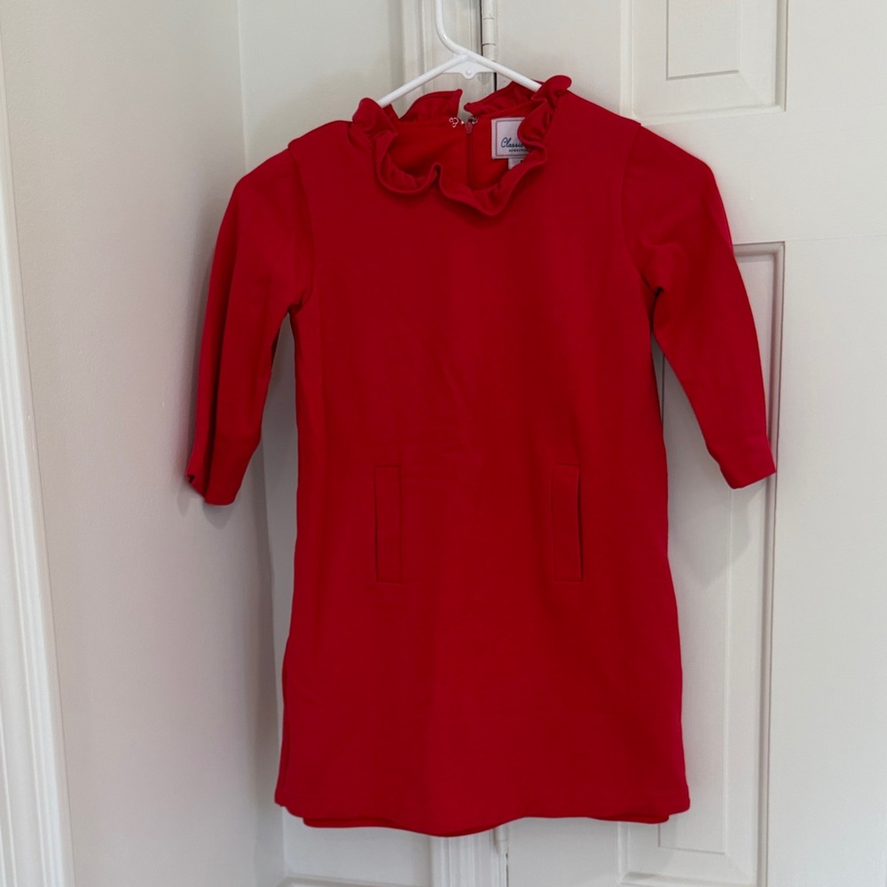 Classic Prep Vibrant Red Kids Dress
